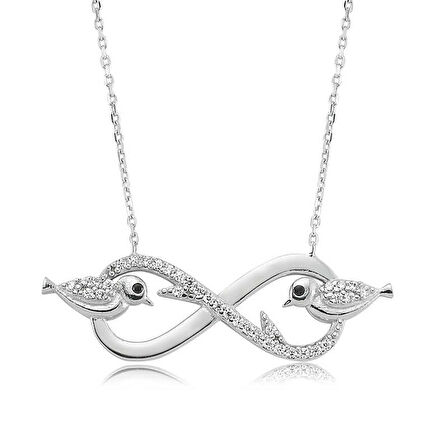 Gümüş Sonsuzluk Çalıkuşu Kadın Kolye