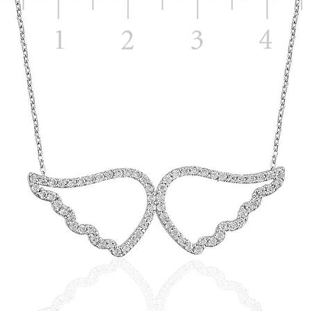 Gümüş Melek Kanadı Kadın Kolye