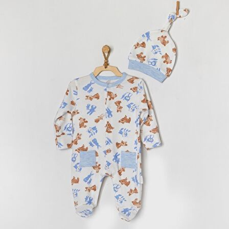 Andywawa Bear   Friends Şapkalı Bebek Tulumu AC22331RP