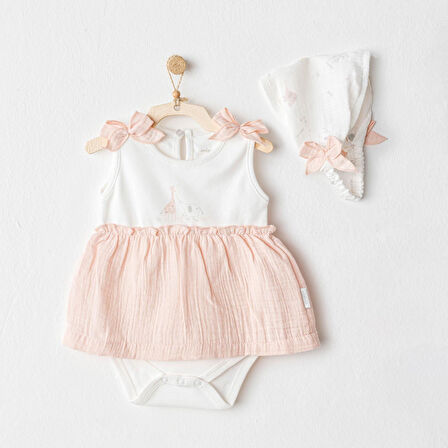 Kız Bebek Elbise Takim Dress Band Set Love Family AC25505