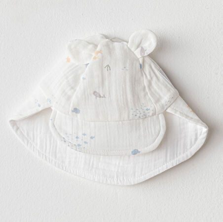 Erkek Bebek Şapka Hat Ocean Is My Happy Place Muslin AC25618