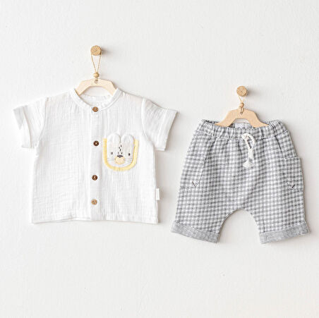 Erkek Bebek Takım 2 Parça Set Little King AC25814