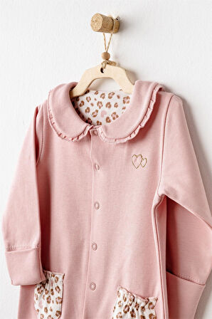 Andywawa Bebek Little Leopard Romper Tulum Pembe AC26240