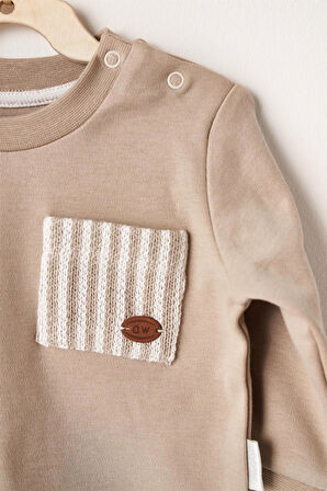 Andywawa Bebek Tinny's Sheeps Alt Üst Takım Bej AC26160