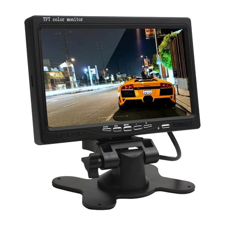 Powermaster 7 İnç Dijital Oto Monitör 4 e Bölünebilen Ekran Araç 4 Girişli Monitör Servis Ve Uzun Araç İçin