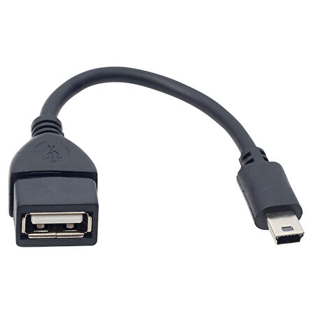 Powermaster USB 15 Cm Mini 5P OTG Data Kablosu Araç Kamerası Navigasyon Soketli Usb Uçlu Kablo