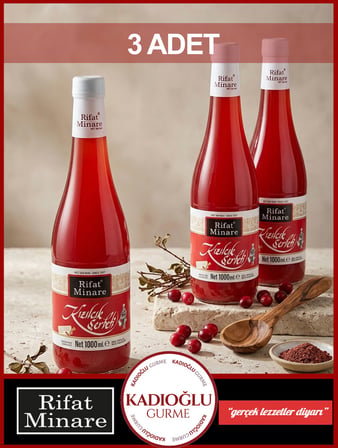 Rifat Minare Kızılcık Şerbeti 1 Lt X 3 ADET