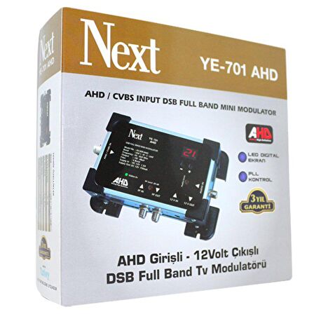 NEXT YE-701 AHD GİRİŞLİ-12V ÇIKIŞLI DSB FULL BAND TV AHD MODÜLATÖR