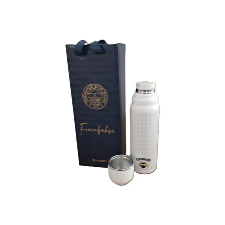 AKILLIELMA-TMN 587190 FENERBAHÇE ÇELİK TERMOS BARDAKLI KAPAK BEYAZ 650 ML