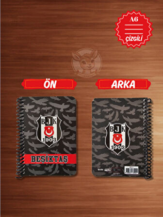 BJK Beşiktaş Taraftar Not Defteri 72 Yaprak Çizgili Ödev Defteri (1 Adet)