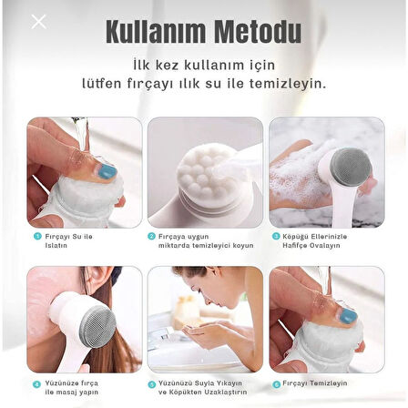 Keops Çift Taraflı Silikon Cilt Temizleme Fırçası Plastik