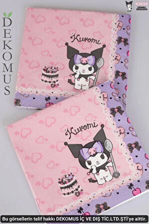 DEKOMUS İLE LİSANSLI KUROMI 12'Lİ PEÇETE TAKIMI