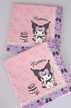 DEKOMUS İLE LİSANSLI KUROMI 12'Lİ PEÇETE TAKIMI