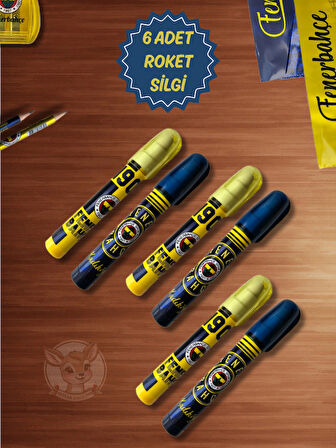 6lı FB Fenerbahçe Taraftar Roket Silgi (6lı Set)