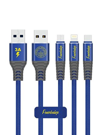 Fenerbahçe Micro USB Hızlı Şarj Aleti Lacivert