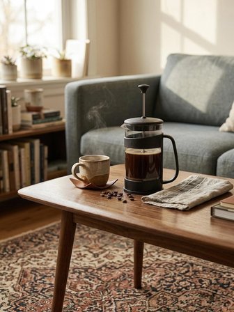 House More Sert Plastik Abs French Press - 400 ml Paslanmaz Çelik Filtreli Bitki Çayı ve Filtre Kahve Demliği