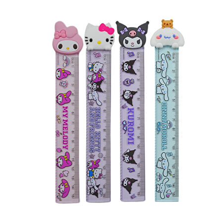 Kuromi&Hello Kitty Plastik Cetvel 15 cm (612328) 1 Adet