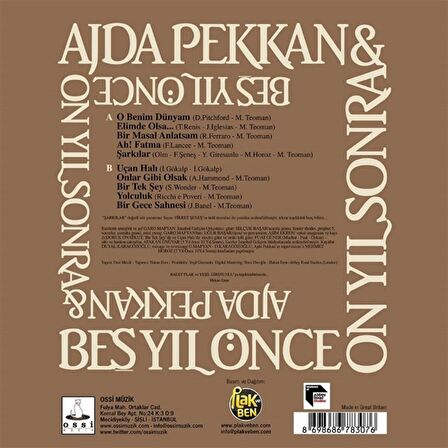 Ajda Pekkan- Beş Yıl Önce On Yıl Sonra  (Plak)  