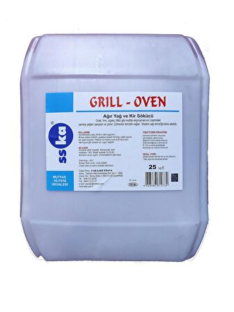 Sska Grill-Oven 25 kg Yağ Çözücü Sıvı