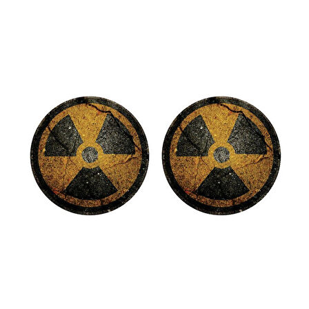 2X Radyasyon sembolü uyarı araba Sticker Etiket 14cm 2