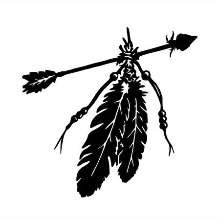 Amerikan yerli ok tüyleri araba Etiket Siyah Renk 18CM