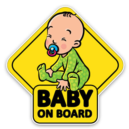 Arabada Bebek var Araba Sticket Etiket 18 CM