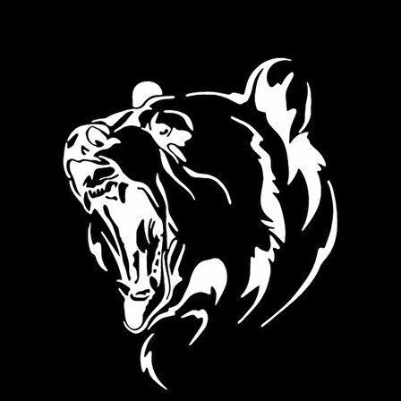 Ayı Araba Sticker yapıştırması Beyaz Renk 18Cm