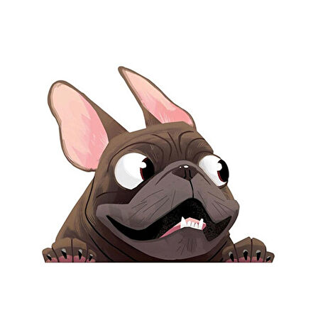 Fransız Bulldog sevimli araba çıkartması 18 CM Model1