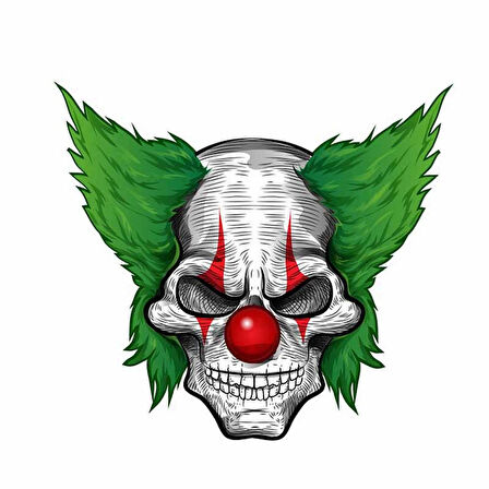 Komik kafatası palyaço araba Sticker Yapıştırma 17CM