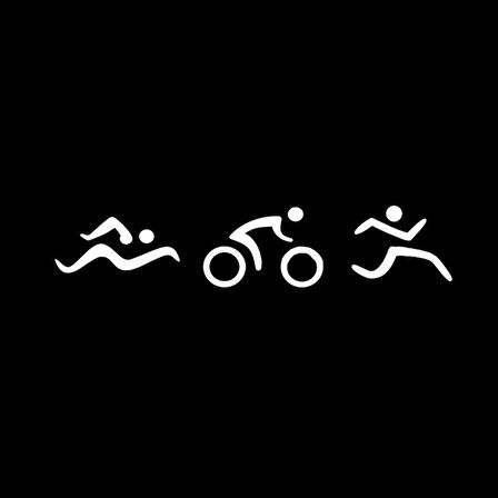 Yüzmek bisiklete Binmek Koşmak Sticker Beyaz 20CM