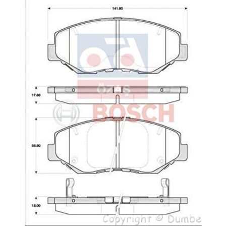 Bosch Fren Balatası Ön 142Mm Cr V II 2.0 02