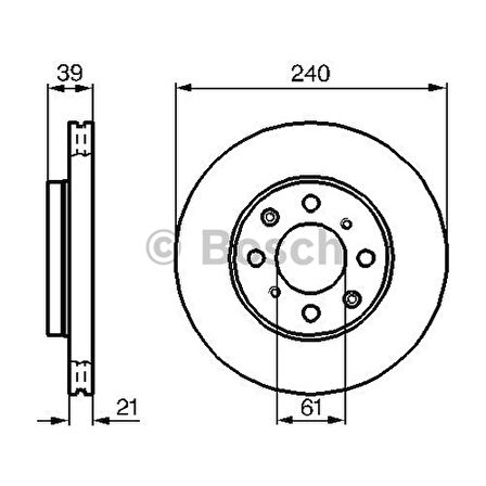 Bosch Fren Diski Ön 4D 240Mm Jazz 1.2.1.4 Logo 1.3 02