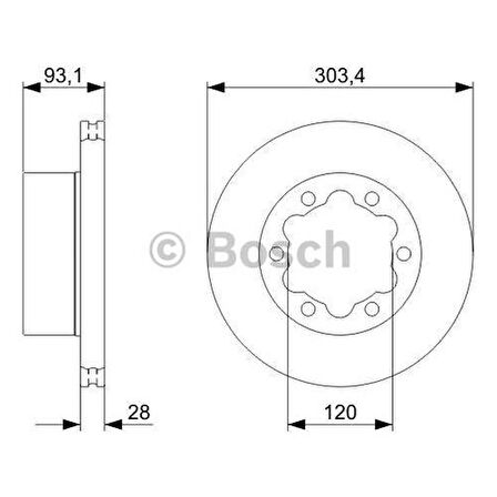 Bosch Fren Diski Arka 6D 303Mm Sprinter Crafter 06