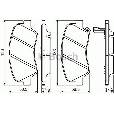 Bosch Fren Balatası Ön 133Mm Rıo III 1.1 Crdı 11