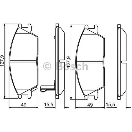 Bosch Fren Balatası Ön 127Mm Accent I X 3 1.3 94
