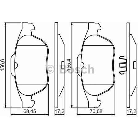 Bosch Fren Balatası Ön 156Mm Laguna II 2.0 16V 02