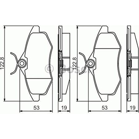 Bosch Fren Balatası Ön 122Mm C2 1.4 06