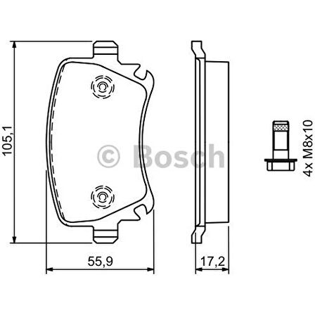 Bosch Fren Balatası Arka 105Mm Caddy III 1.4 04