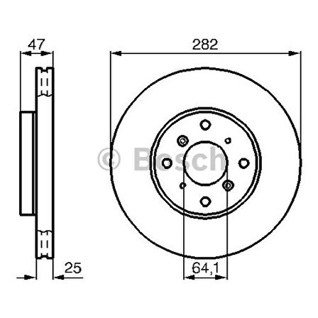 Bosch Fren Diski Ön Havalı 282Mm Accord VII 98