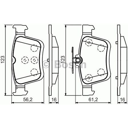 Bosch Fren Balatası Arka Golf VII A3 12 E.No0986Tb3176