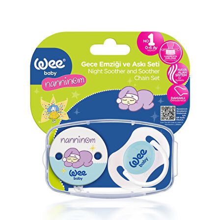 Wee Baby Nanninom Gece Emziği ve Emzik Askısı Seti​