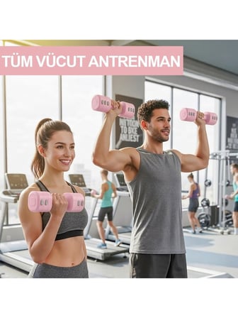 Missidea Relaxus Ayarlanabilir Pembe  Modüler Kettlebell ve Dambıl Seti 5 kg Ev Fitness ve Güç Antrenman