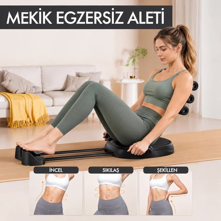 Missidea Relaxus Çok Fonksiyonlu  Pembe Mekik Aleti Ev Kol Üst Vücut Karın ve Core Egzersiz Cihazı