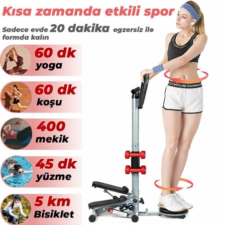 Missidea Relaxus  Dikey Eliptik Stepper Ev Egzersiz Aleti Dirençli İpli Vücut Destekli Gösterge