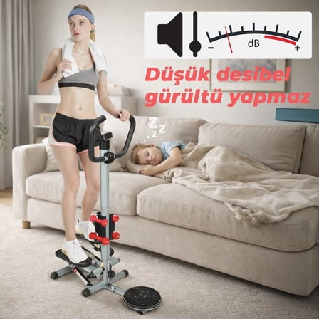 Missidea Relaxus  Dikey Eliptik Stepper Ev Egzersiz Aleti Dirençli İpli Vücut Destekli Gösterge