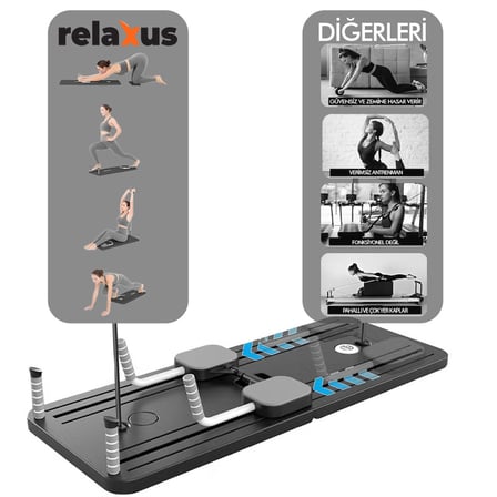 Missidea Relaxus Çok Fonksiyonlu Egzersiz Aleti, Pilates Reformer, Direnç Bantlı, Ev Tipi Istasyon