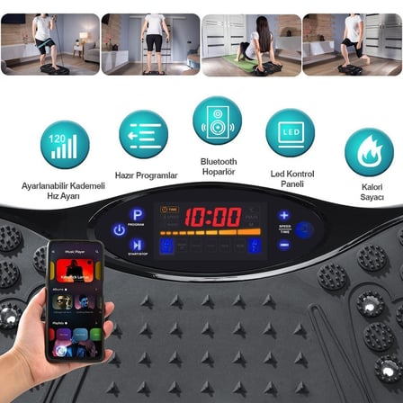 Missidea Relaxus Yüksek Titreşimli Egzersiz Platformu Bluetooth Masaj Aleti Ev Fitness Cihazı