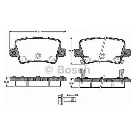 Bosch Balata Fren Arka Honda Civic 0711 "Hb"Civic 2012 "Sedan" 0986Tb2974 Bos 0986494249