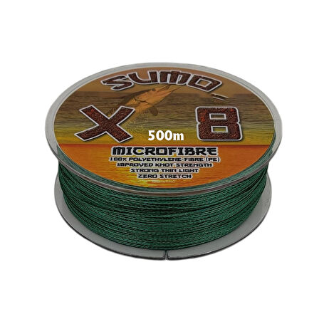 Effe Sumo X8 İp Misina 500m Polietilen MicroFiber İp Misina Yeşil