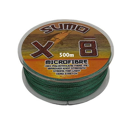 Effe Sumo X8 İp Misina 500m Polietilen MicroFiber İp Misina Yeşil